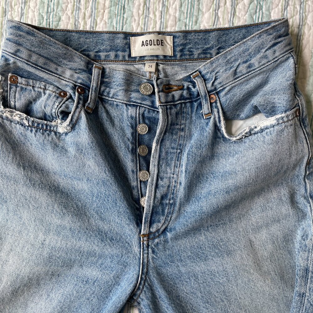 Agolde High Rise Jeans - Light Blue - Picture 3 of 8